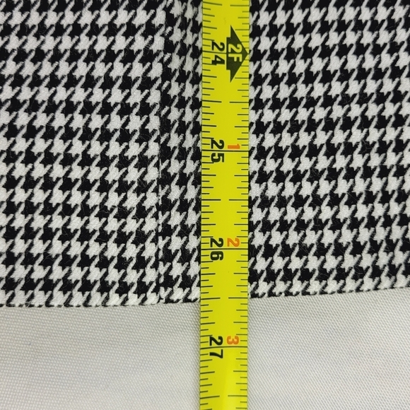 Vince Camuto Double Breasted Houndstooth Blazer Size 6 Flap Pockets Black White - Picture 7 of 10